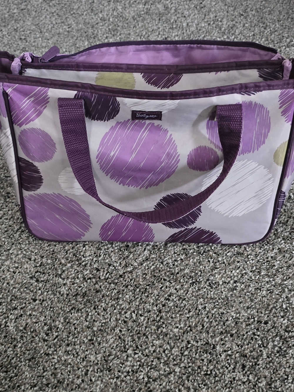 Thirty-One True Beauty Bag in Sketchy Dot Print Travel/MakeUp/Hair Accs - EUC
